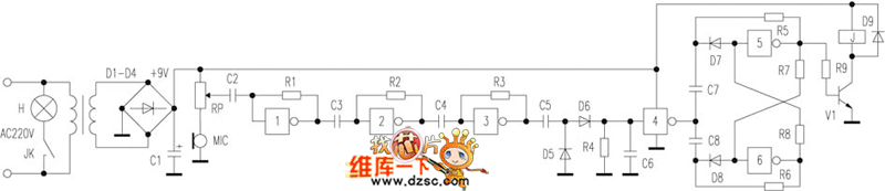声控电灯电路图