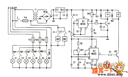 室外灯光自动控制原理电路图