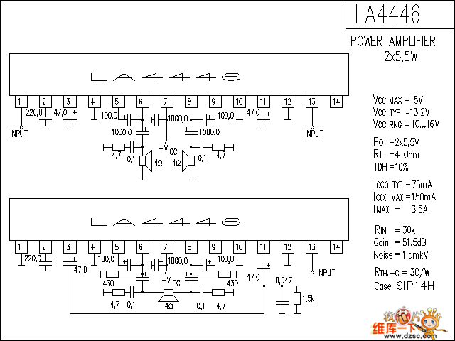 LA4446 音响IC电路图