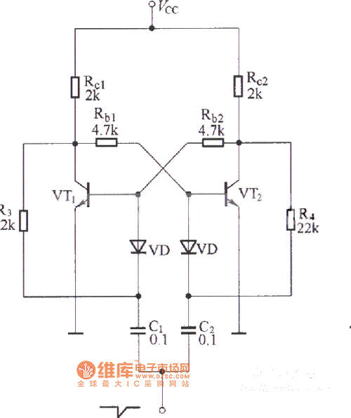 晶体管双稳态触发电路图