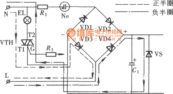 由NE555、CD4013组成的工业用触摸式电子开关电路图