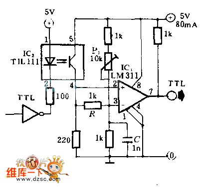 计算机光电隔离接口电路图