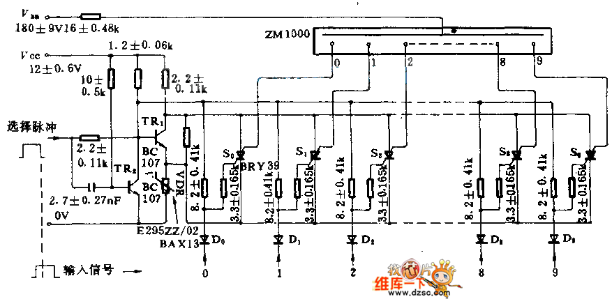环形计数且示电路图