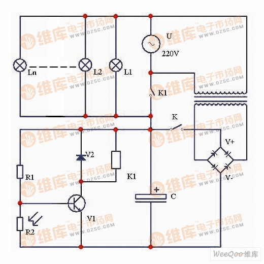 简易光控路灯模型图