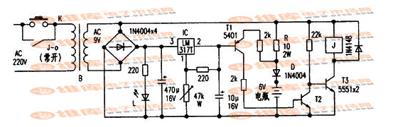 6V电瓶自动充电器电路